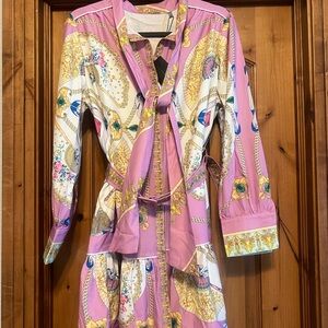 Elie Tahari Pink and Gold Mini Dress size 8